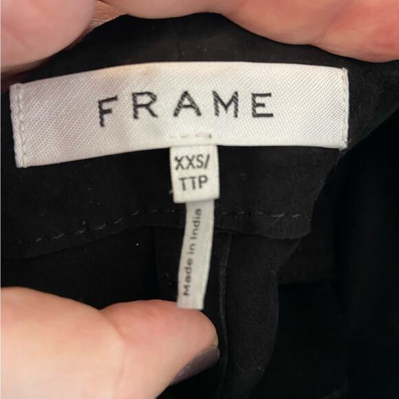 Frame Easy lamb suede pants black cropped  women's Size XXS - Picture 8 of 9